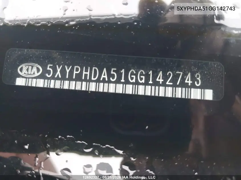 2016 KIA SORENTO VIN 5XYPHDA51GG142743 — фото 18