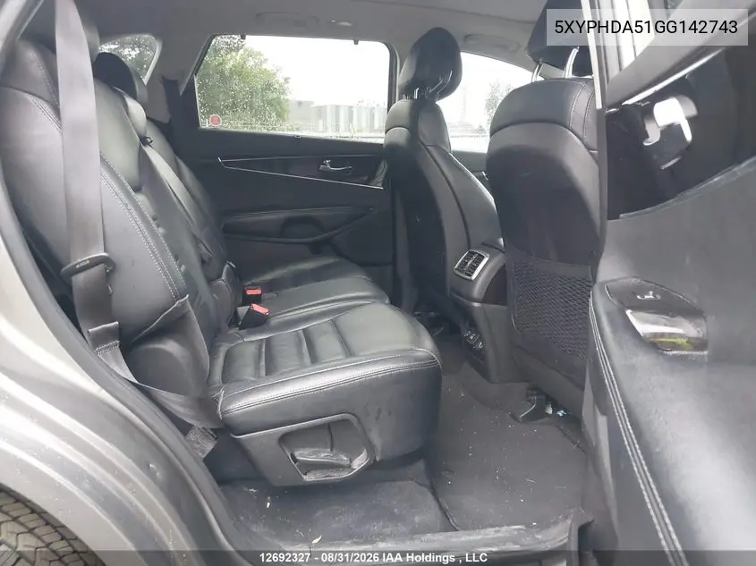 2016 KIA SORENTO VIN 5XYPHDA51GG142743 — фото 8
