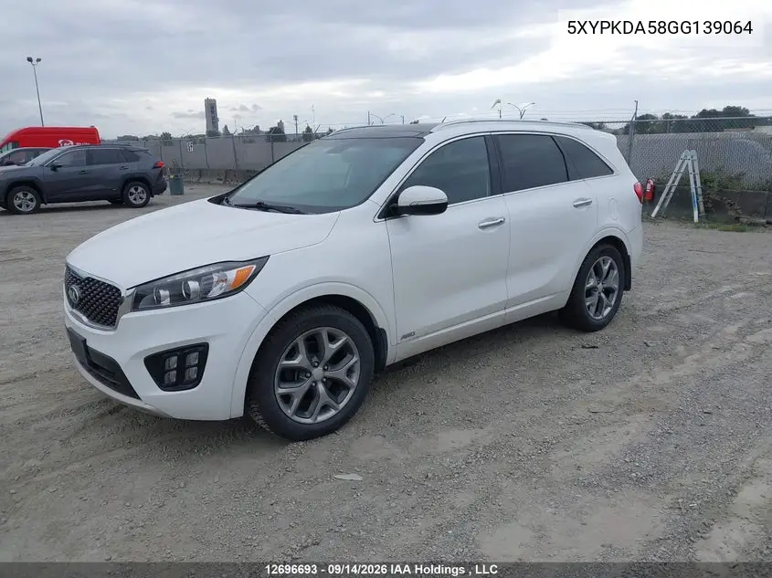 2016 KIA SORENTO VIN 5XYPKDA58GG139064 — фото 2
