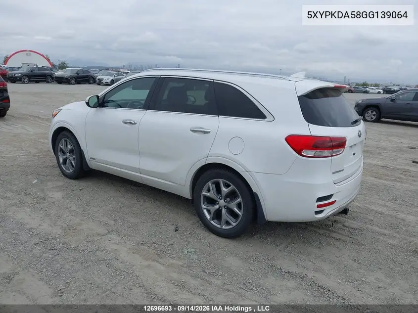 2016 KIA SORENTO VIN 5XYPKDA58GG139064 — фото 3