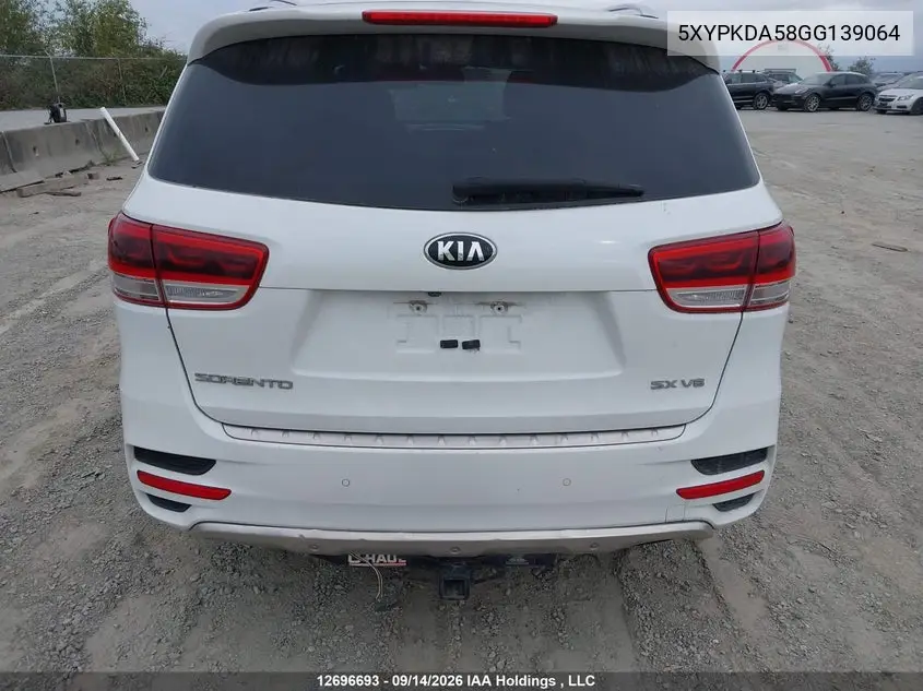 2016 KIA SORENTO VIN 5XYPKDA58GG139064 — фото 6