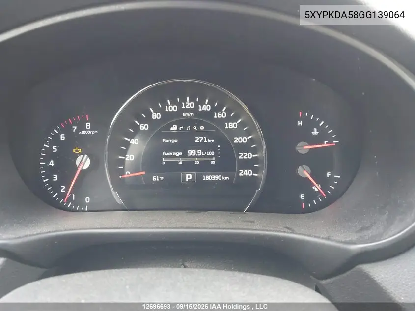 2016 KIA SORENTO VIN 5XYPKDA58GG139064 — фото 7