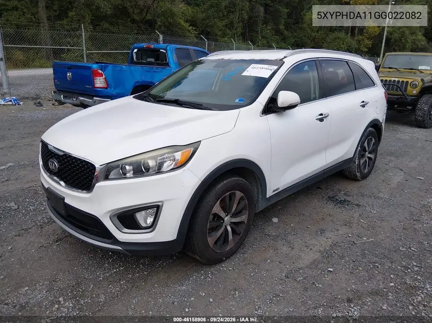 2016 KIA SORENTO VIN 5XYPHDA11GG022082 — фото 2
