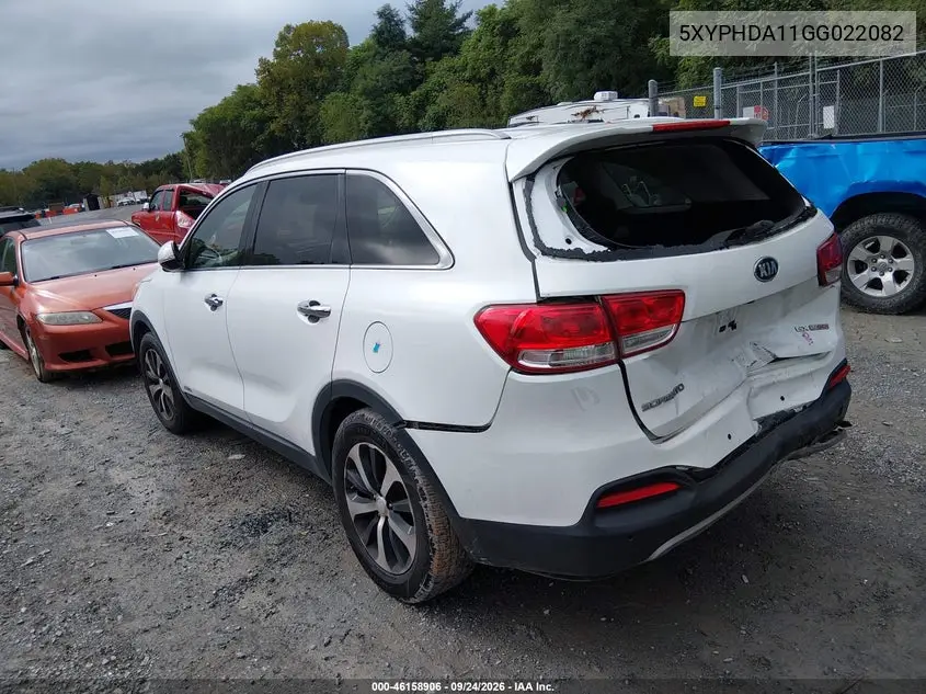 2016 KIA SORENTO VIN 5XYPHDA11GG022082 — фото 3