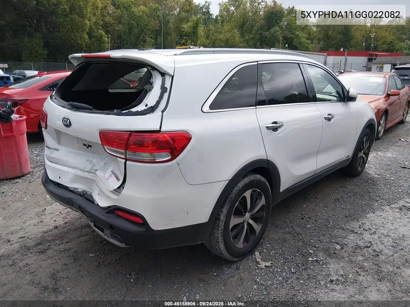 2016 KIA SORENTO VIN 5XYPHDA11GG022082 — фото 4
