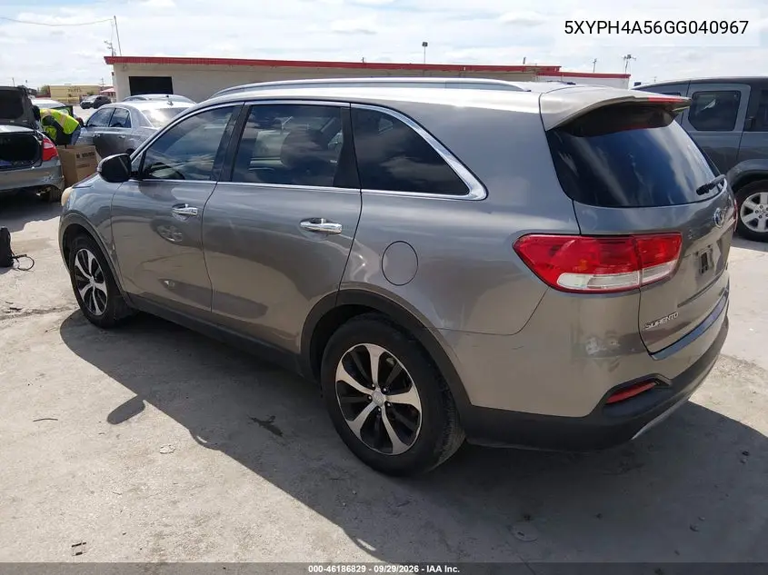 2016 KIA SORENTO VIN 5XYPH4A56GG040967 — фото 3