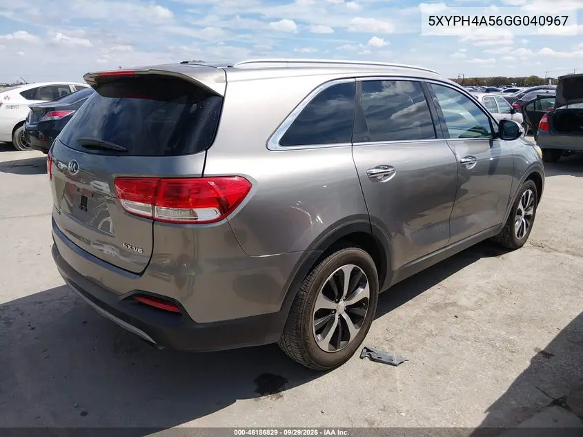 2016 KIA SORENTO VIN 5XYPH4A56GG040967 — фото 4