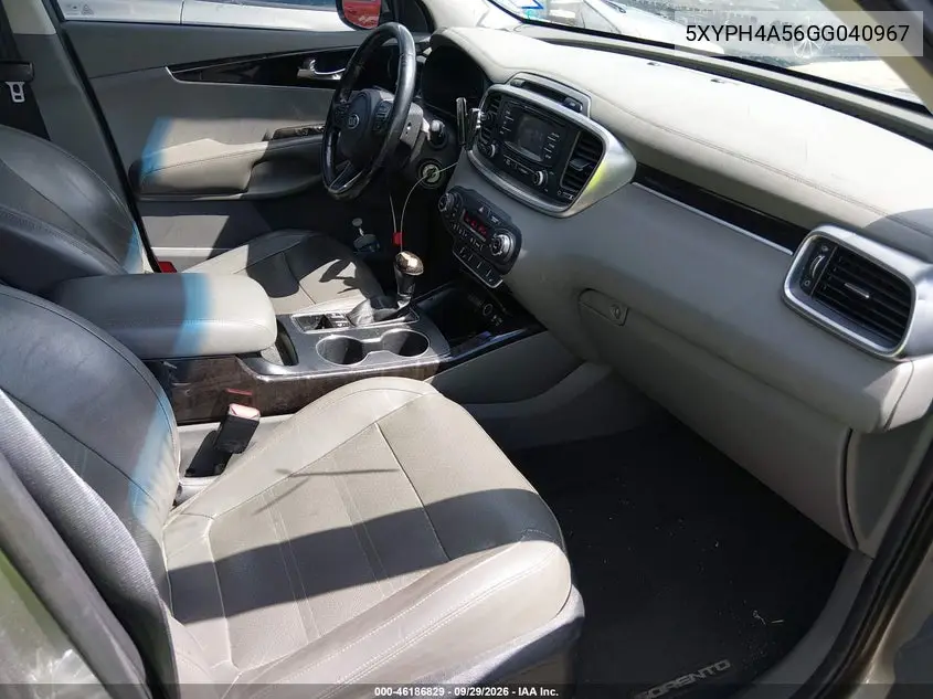 2016 KIA SORENTO VIN 5XYPH4A56GG040967 — фото 5