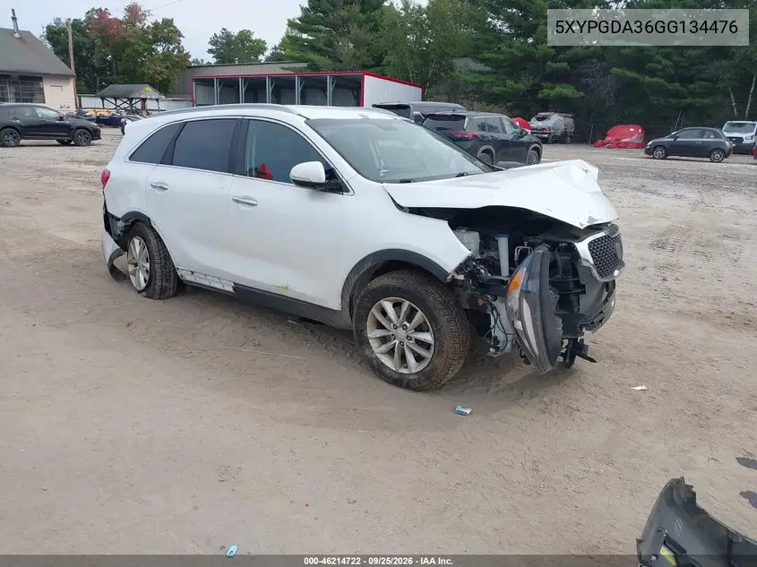 KIA SORENTO 2016, VIN 5XYPGDA36GG134476