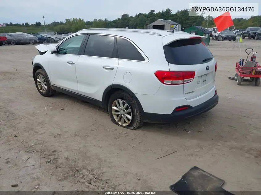 2016 KIA SORENTO VIN 5XYPGDA36GG134476 — фото 3