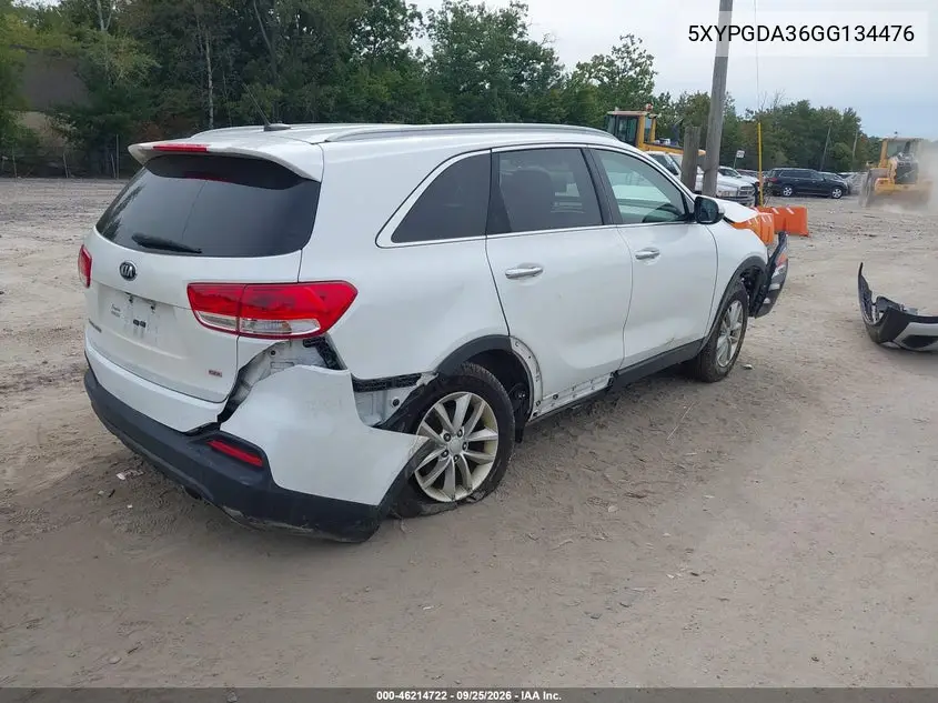 2016 KIA SORENTO VIN 5XYPGDA36GG134476 — фото 4