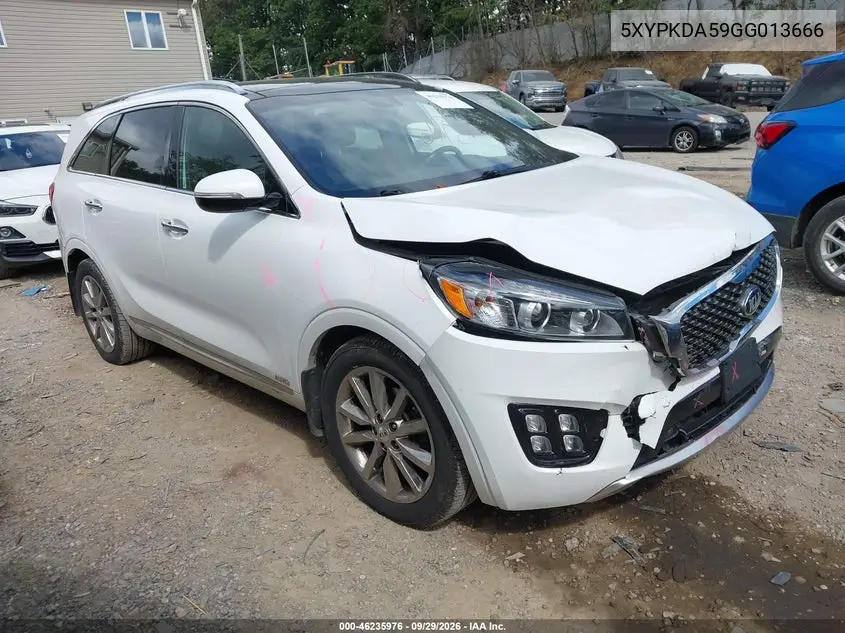KIA SORENTO 2016, VIN 5XYPKDA59GG013666