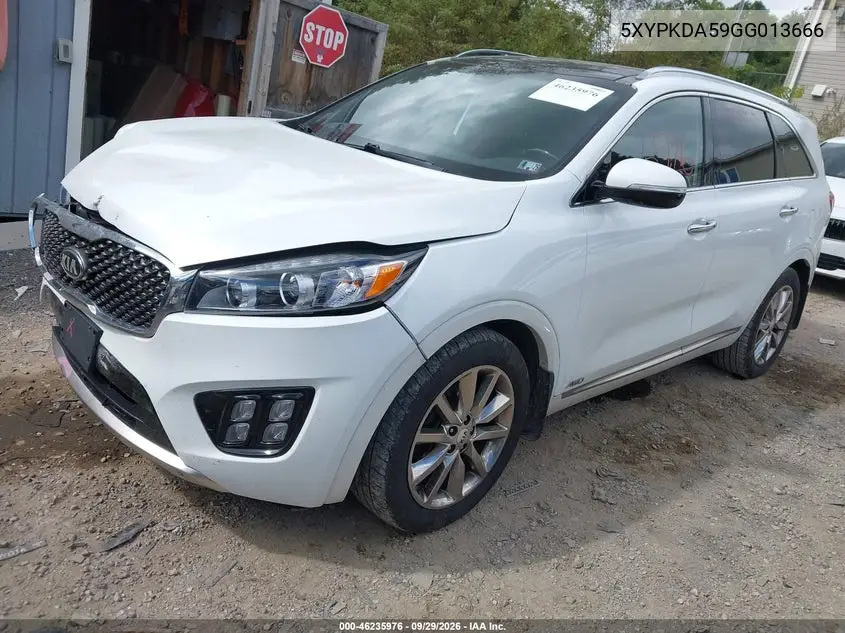 2016 KIA SORENTO VIN 5XYPKDA59GG013666 — фото 2