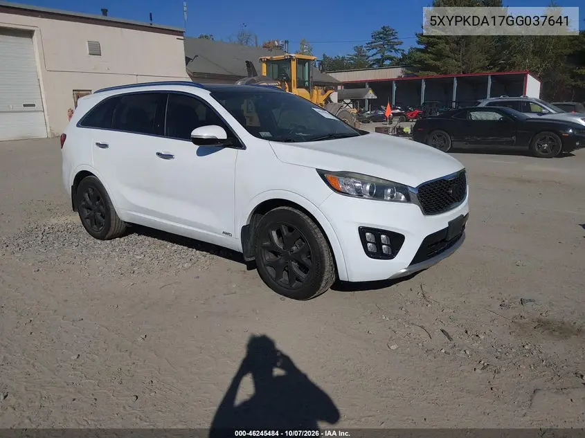 KIA SORENTO 2016, VIN 5XYPKDA17GG037641