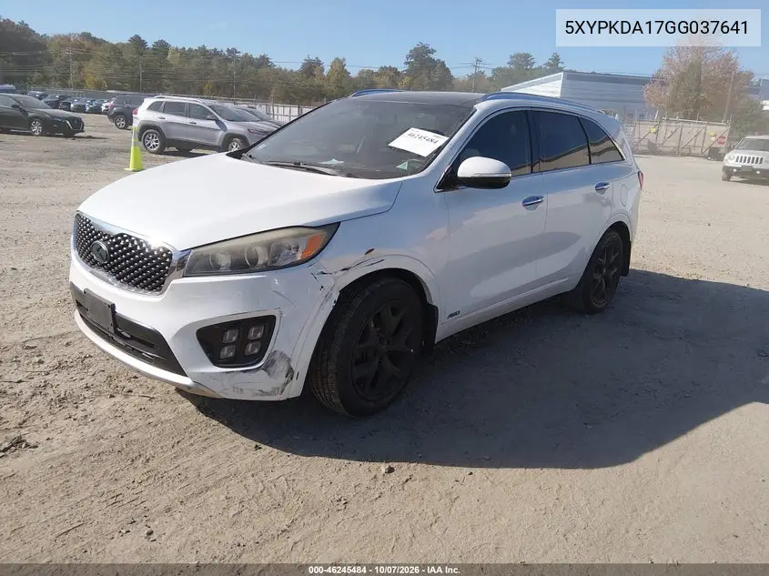 2016 KIA SORENTO VIN 5XYPKDA17GG037641 — фото 2