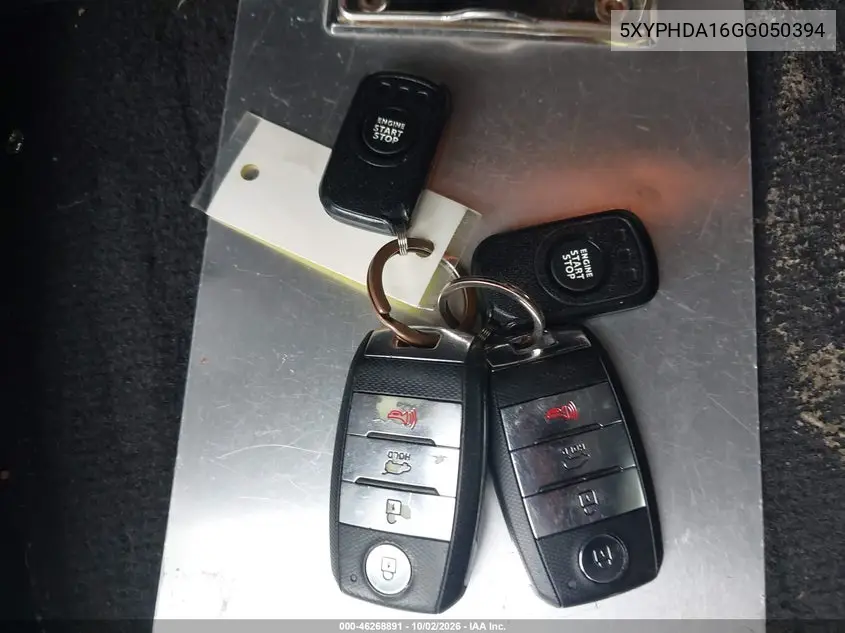 2016 KIA SORENTO VIN 5XYPHDA16GG050394 — фото 11