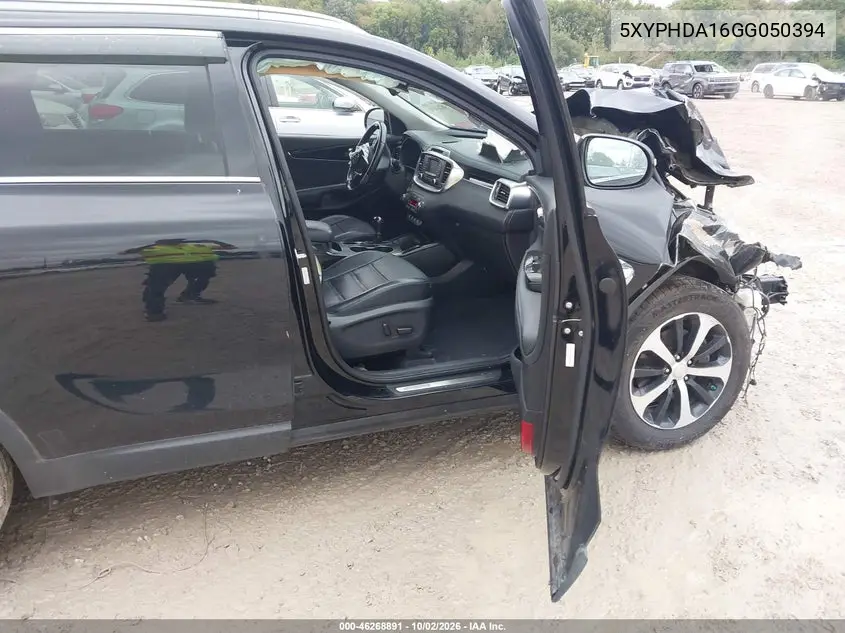 2016 KIA SORENTO VIN 5XYPHDA16GG050394 — фото 5