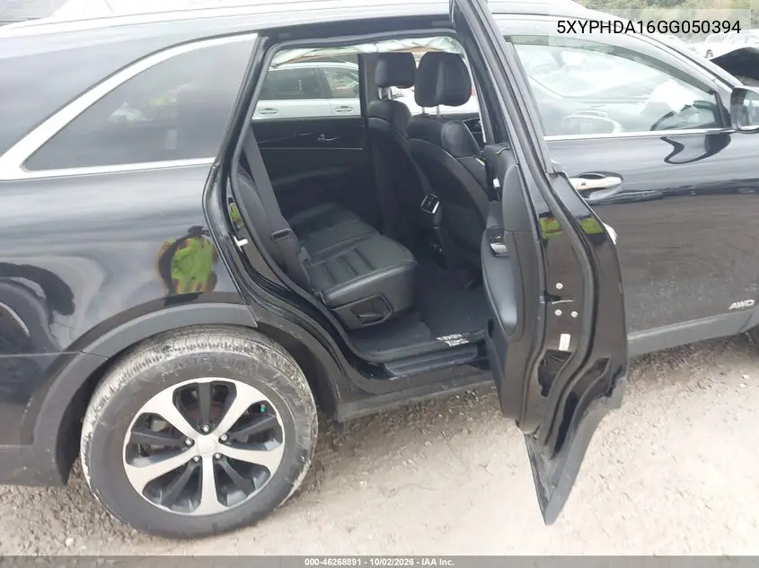 2016 KIA SORENTO VIN 5XYPHDA16GG050394 — фото 8
