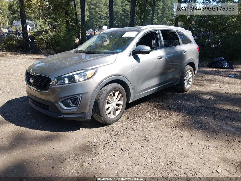 2016 KIA SORENTO VIN 5XYPG4A39GG176933 — фото 2