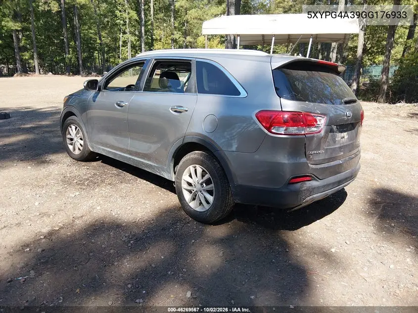 2016 KIA SORENTO VIN 5XYPG4A39GG176933 — фото 3