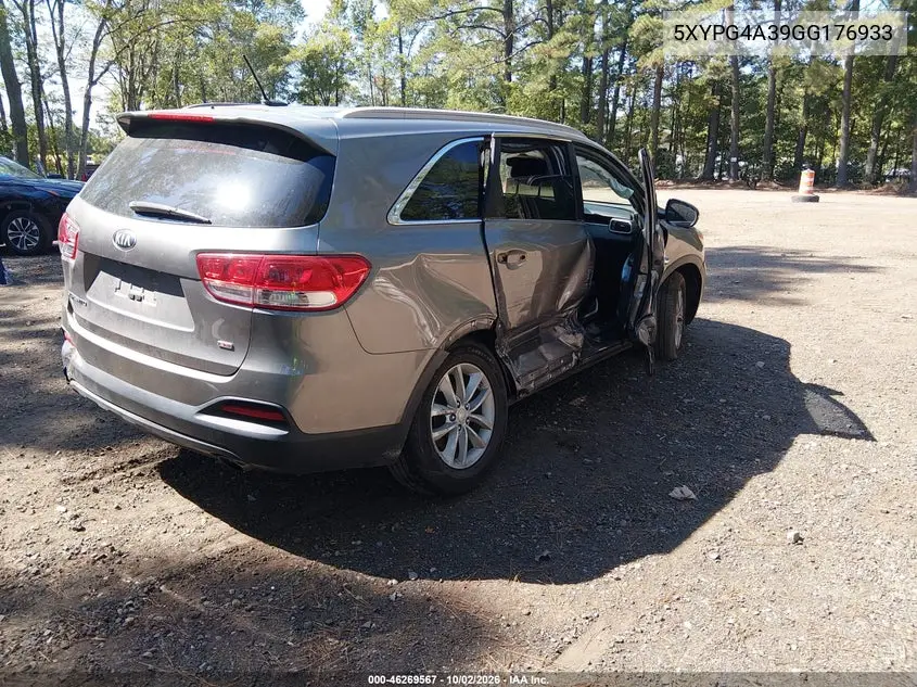 2016 KIA SORENTO VIN 5XYPG4A39GG176933 — фото 4