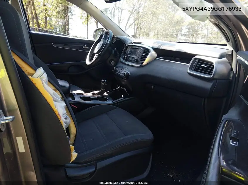 2016 KIA SORENTO VIN 5XYPG4A39GG176933 — фото 5