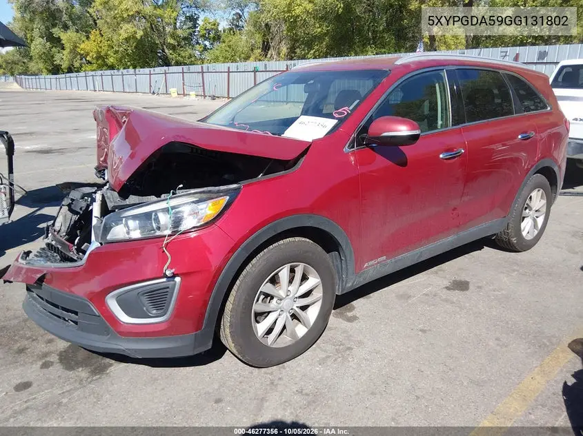 2016 KIA SORENTO VIN 5XYPGDA59GG131802 — фото 2
