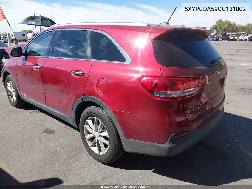 2016 KIA SORENTO VIN 5XYPGDA59GG131802 — фото 3