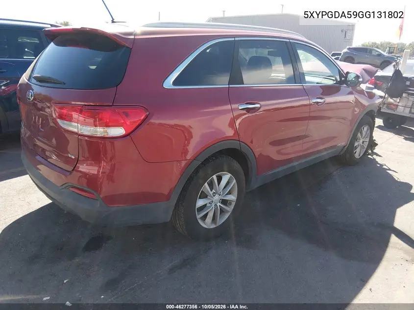 2016 KIA SORENTO VIN 5XYPGDA59GG131802 — фото 4