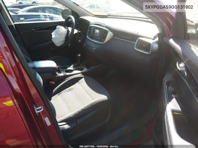 2016 KIA SORENTO VIN 5XYPGDA59GG131802 — фото 5