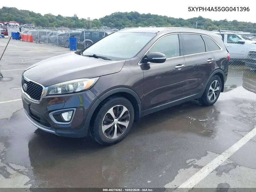 2016 KIA SORENTO VIN 5XYPH4A55GG041396 — фото 2