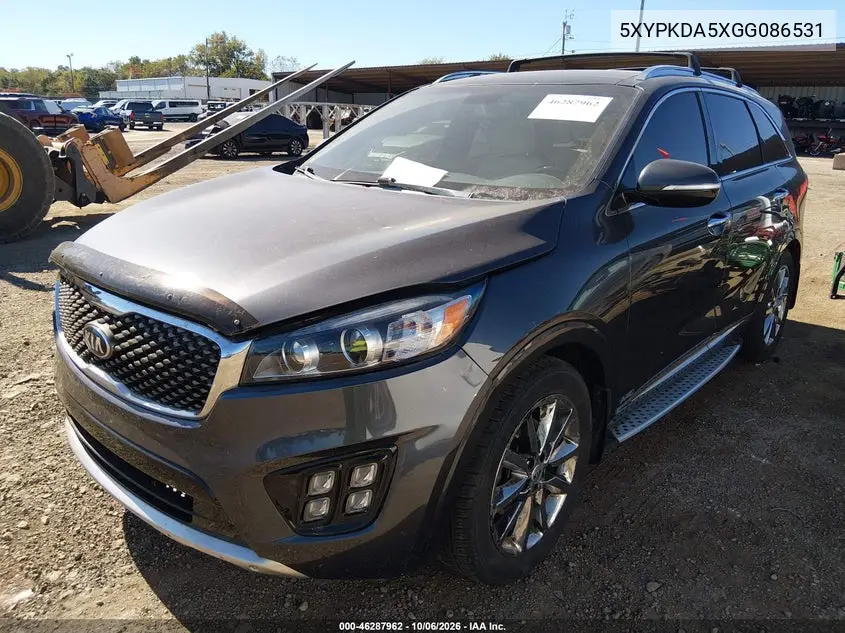 2016 KIA SORENTO VIN 5XYPKDA5XGG086531 — фото 2