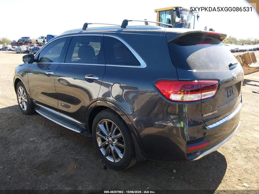 2016 KIA SORENTO VIN 5XYPKDA5XGG086531 — фото 3