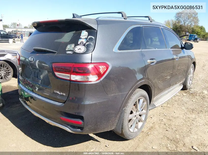 2016 KIA SORENTO VIN 5XYPKDA5XGG086531 — фото 4