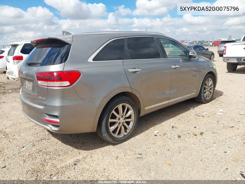 2016 KIA SORENTO VIN 5XYPKDA52GG075796 — фото 4