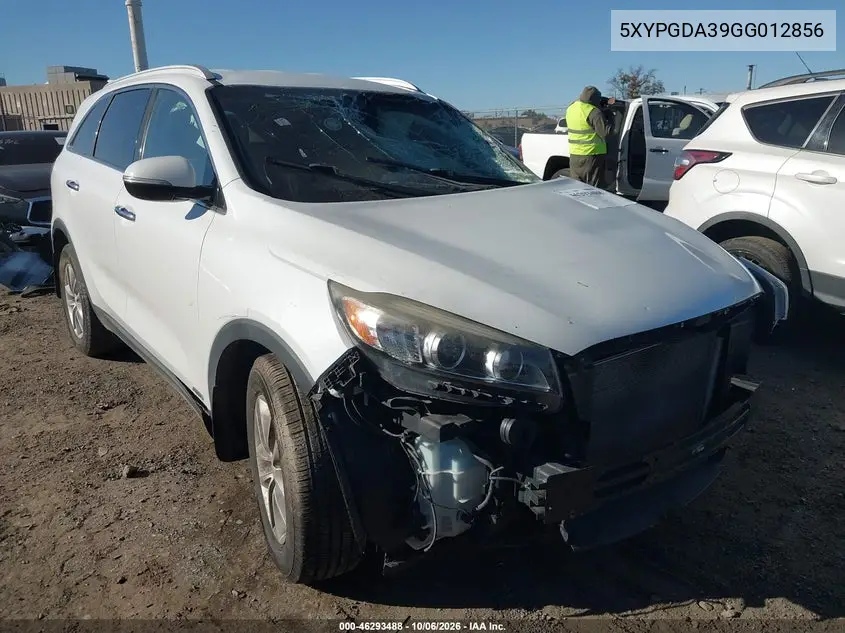 KIA SORENTO 2016, VIN 5XYPGDA39GG012856