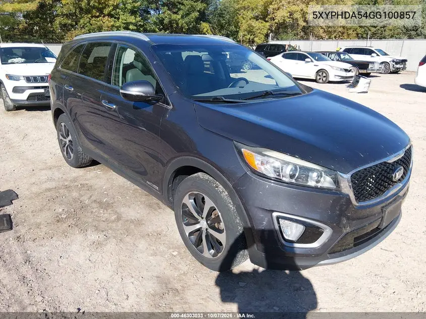 KIA SORENTO 2016, VIN 5XYPHDA54GG100857