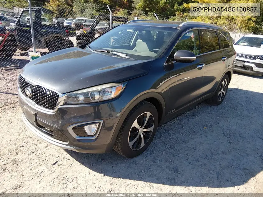 2016 KIA SORENTO VIN 5XYPHDA54GG100857 — фото 2