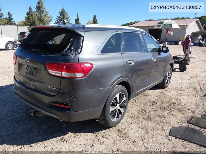 2016 KIA SORENTO VIN 5XYPHDA54GG100857 — фото 4