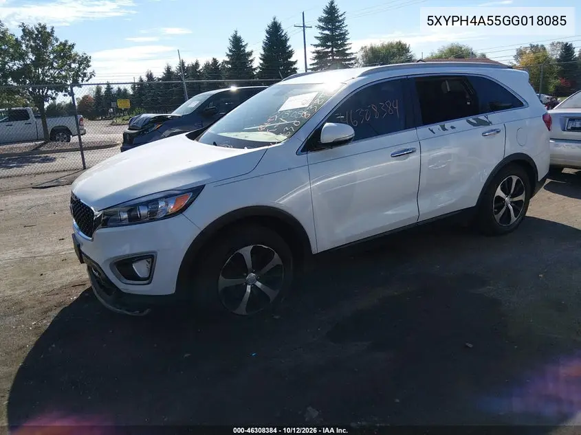2016 KIA SORENTO VIN 5XYPH4A55GG018085 — фото 2