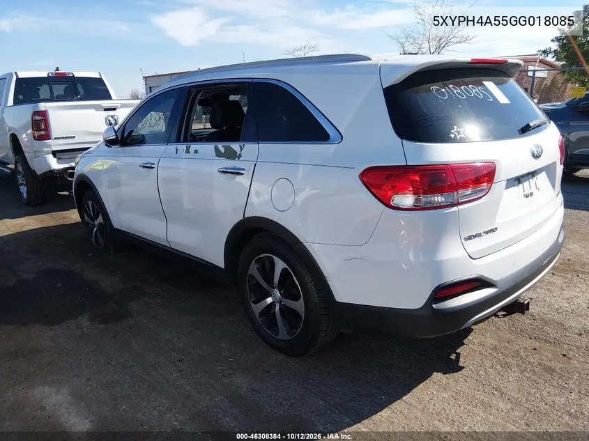 2016 KIA SORENTO VIN 5XYPH4A55GG018085 — фото 3
