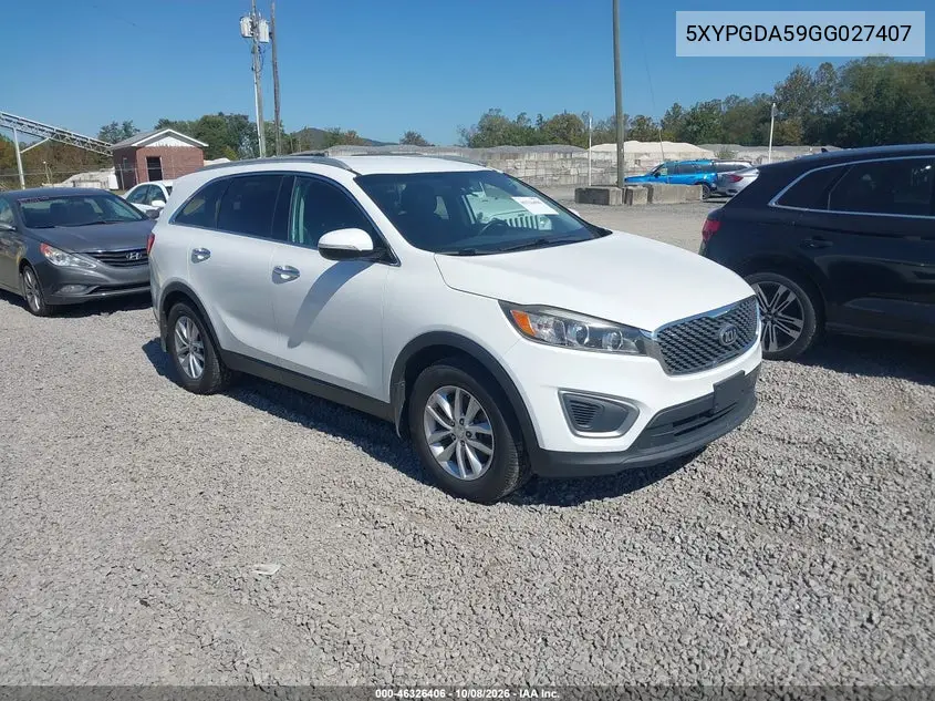 KIA SORENTO 2016, VIN 5XYPGDA59GG027407