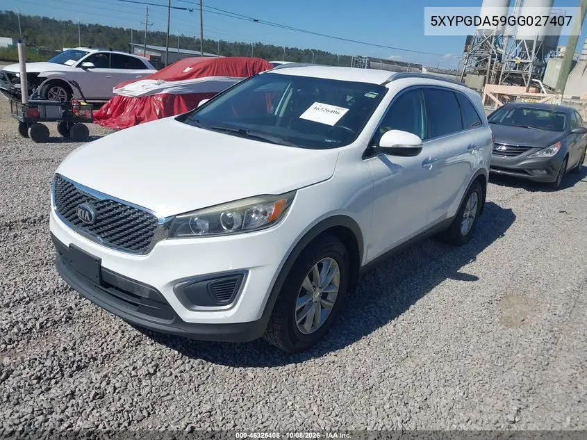 2016 KIA SORENTO VIN 5XYPGDA59GG027407 — фото 2