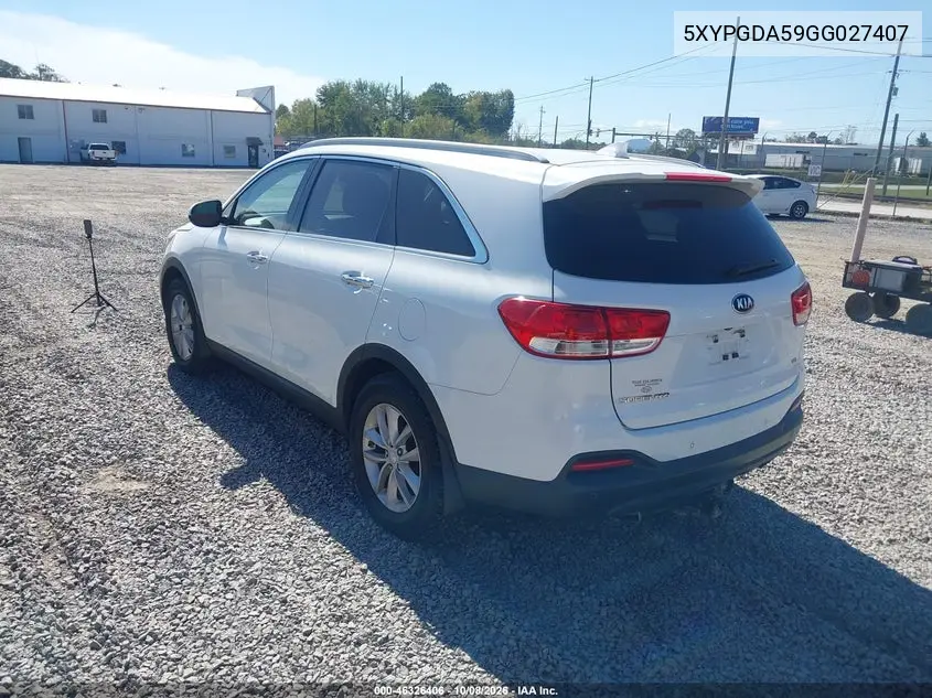 2016 KIA SORENTO VIN 5XYPGDA59GG027407 — фото 3