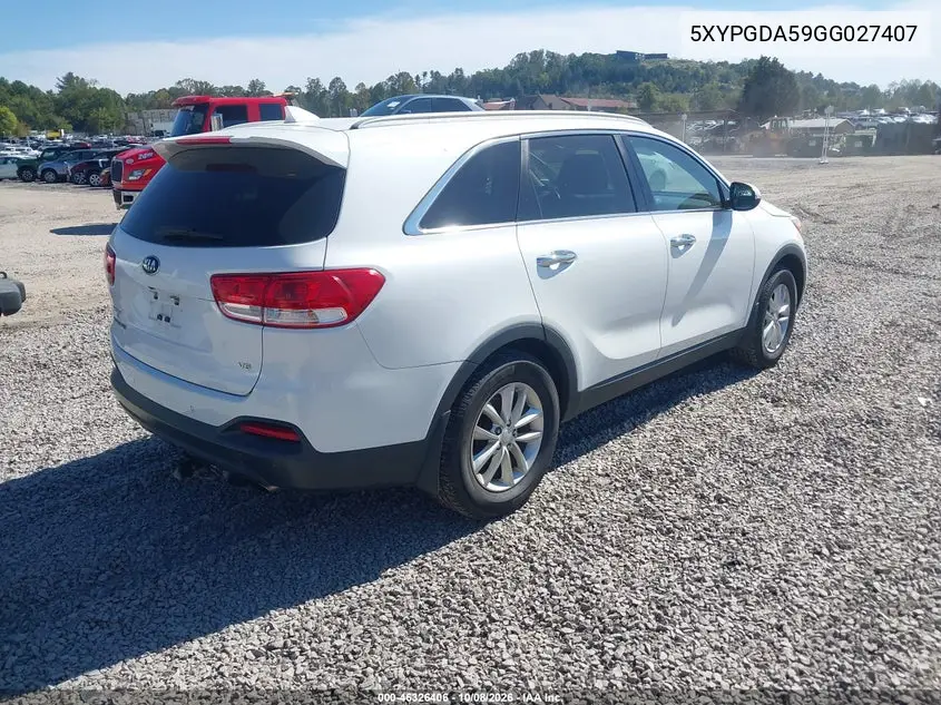 2016 KIA SORENTO VIN 5XYPGDA59GG027407 — фото 4