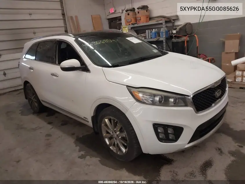 KIA SORENTO 2016, VIN 5XYPKDA55GG085626