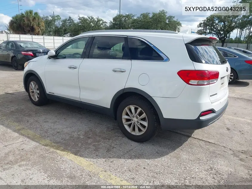 2016 KIA SORENTO VIN 5XYPGDA52GG043285 — фото 3