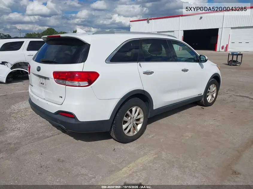2016 KIA SORENTO VIN 5XYPGDA52GG043285 — фото 4