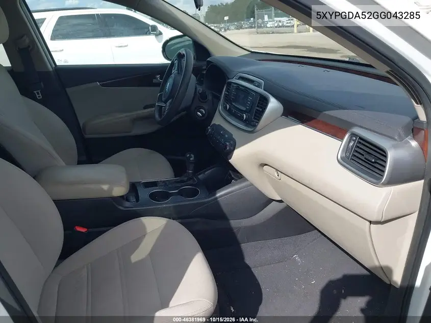 2016 KIA SORENTO VIN 5XYPGDA52GG043285 — фото 5