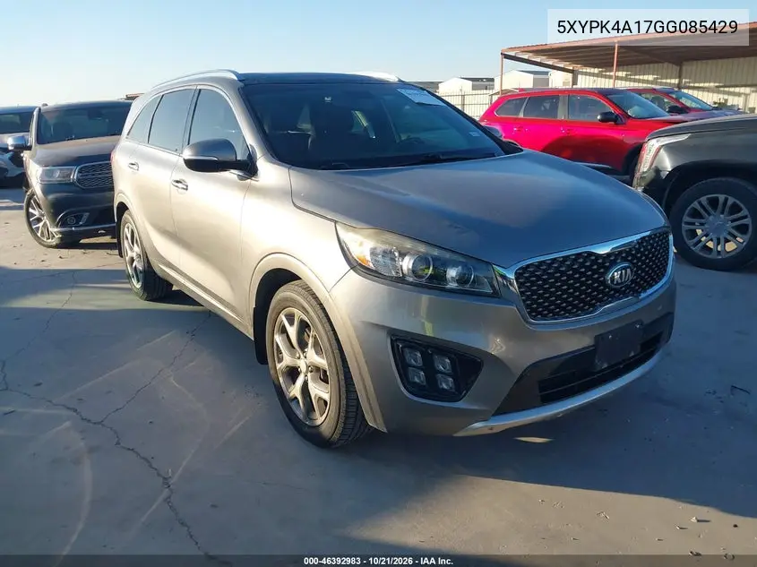 KIA SORENTO 2016, VIN 5XYPK4A17GG085429